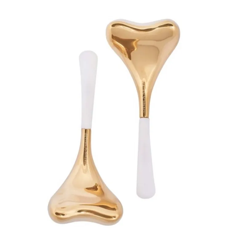 New gold  Spoon Facial Ice Globes Ball Eye Roller Skin Face Massage Tools  Cryo Sticks Ice Globes For Face