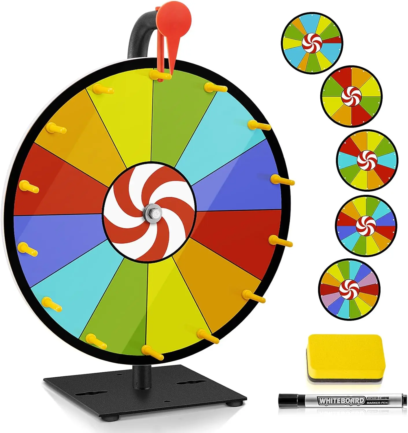 12 Inch Wall Mounted or Tabletop Roulette Spinning Wheel,Carnival, Win Fortune Spin Games,Color Prize Wheel