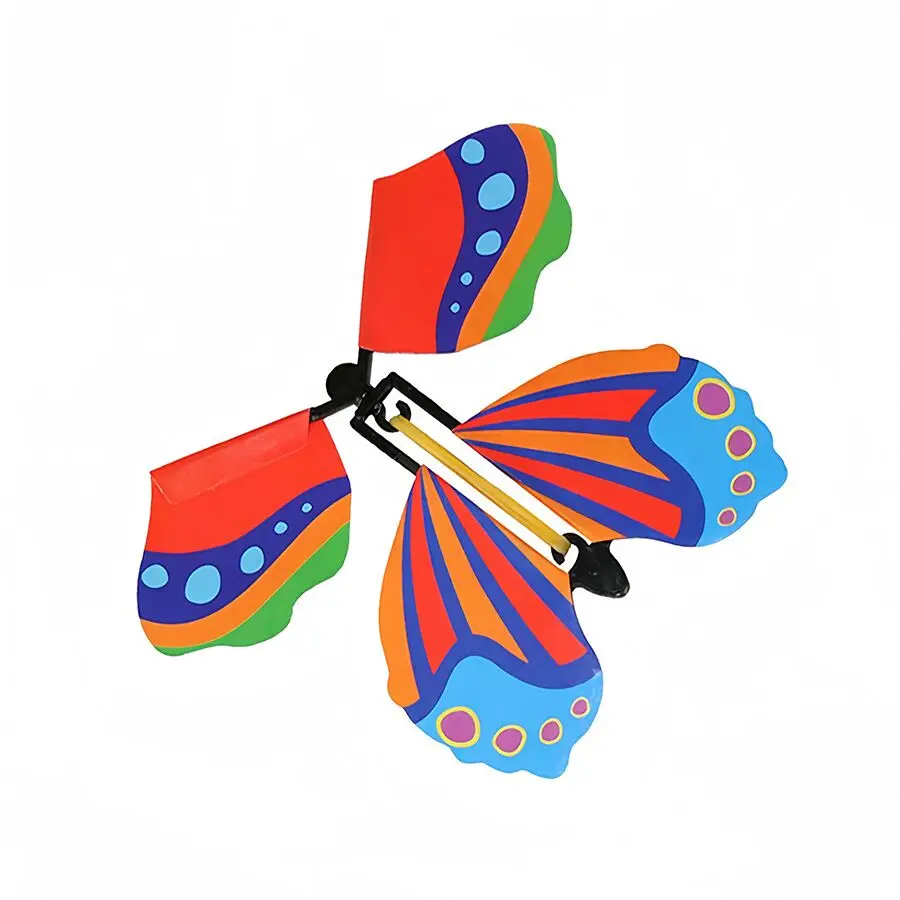Magic Flying Butterfly Powered Wind up Rubber Band Butterfly for Surprise Gift or Party Playing