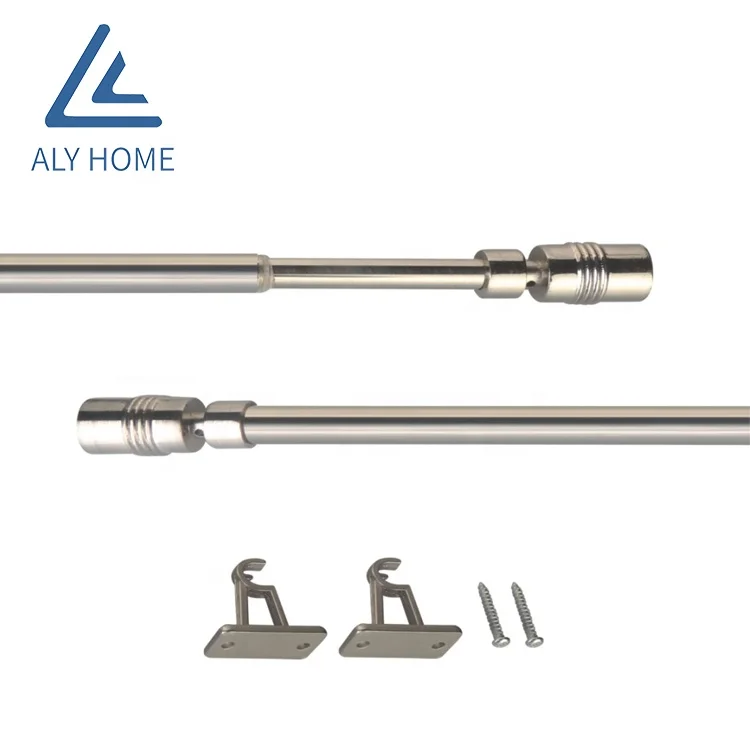 Hot Sale Elegant Decorative Metal Double Brackets Finials Aluminium Alloy Curtain Rod Pole For Windows