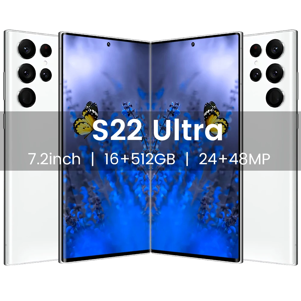 Смартфон S22 16 + 512 ГБ 7 2 дюйма 24 48 Мп 5600 мА