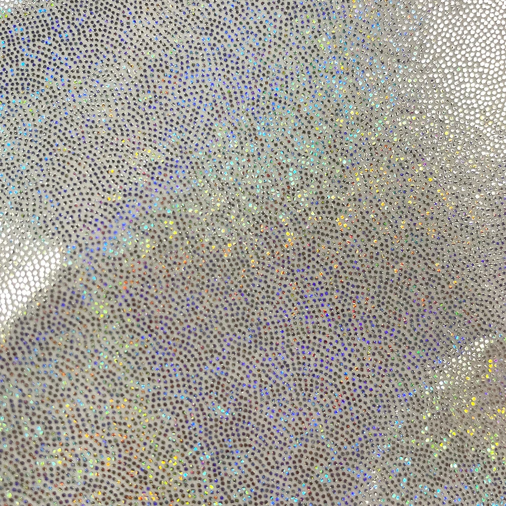 China Wingtex spandex dance wear leggings nylon holographic silver foil print fabric