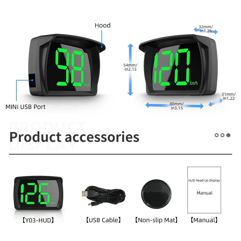 Universal Direct Car GPS Speedometer Meter Head Up Display HUD Y03 Gauge