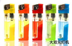 20+ Years factory wholesale L002 with LED light colored gas refillable plastic electronic smoking lighter