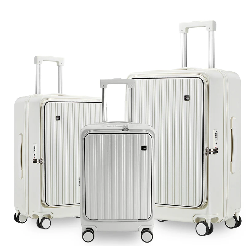 front opening  suitcase  with extension luggage travel bags  sets  for outdoor travel cabin luggage trolley case