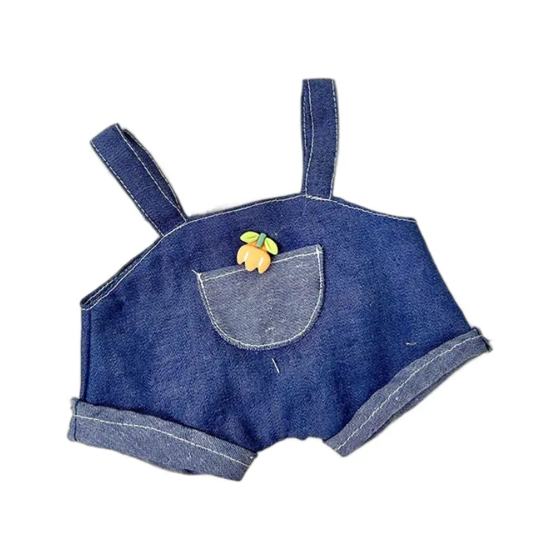 2257 38cm Plush Doll For Blue Striped Carrot Suspender Suit Cute Dress Outfit Clothes Only Labubu