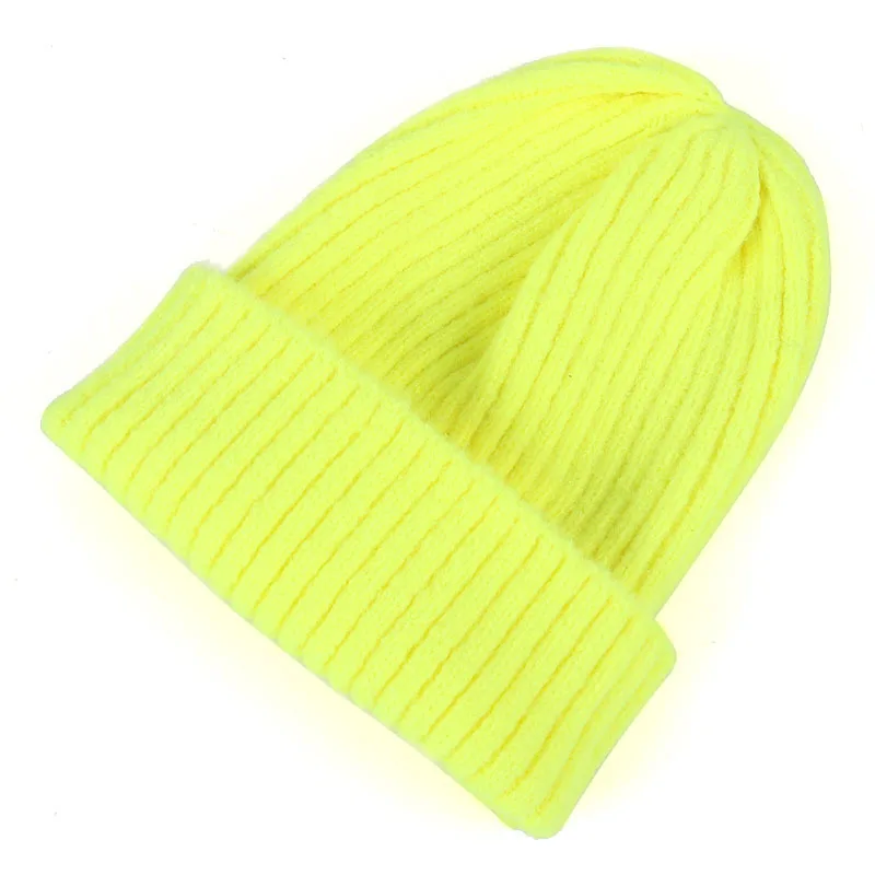 Stock Wholesale Promotion Unisex Acrylic Plain Warm Knit Beanie Winter Hats For Adults