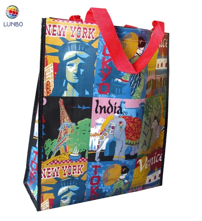 Promotional picture printed laminated non woven shopping bag