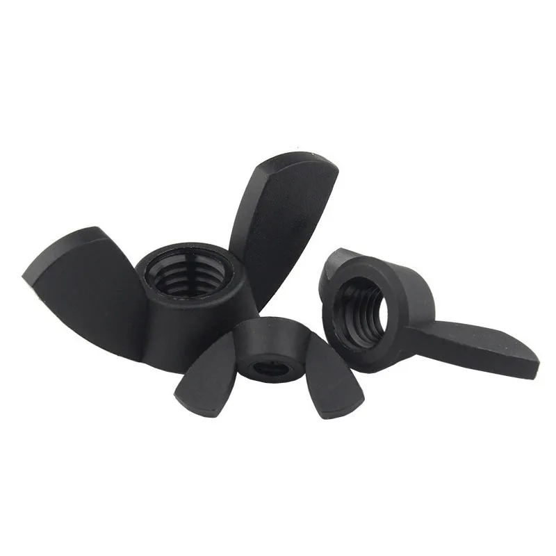 Nylon Butterfly Nuts Plastic Horn Type thumb Nuts Black Wing plastic Screw Nuts