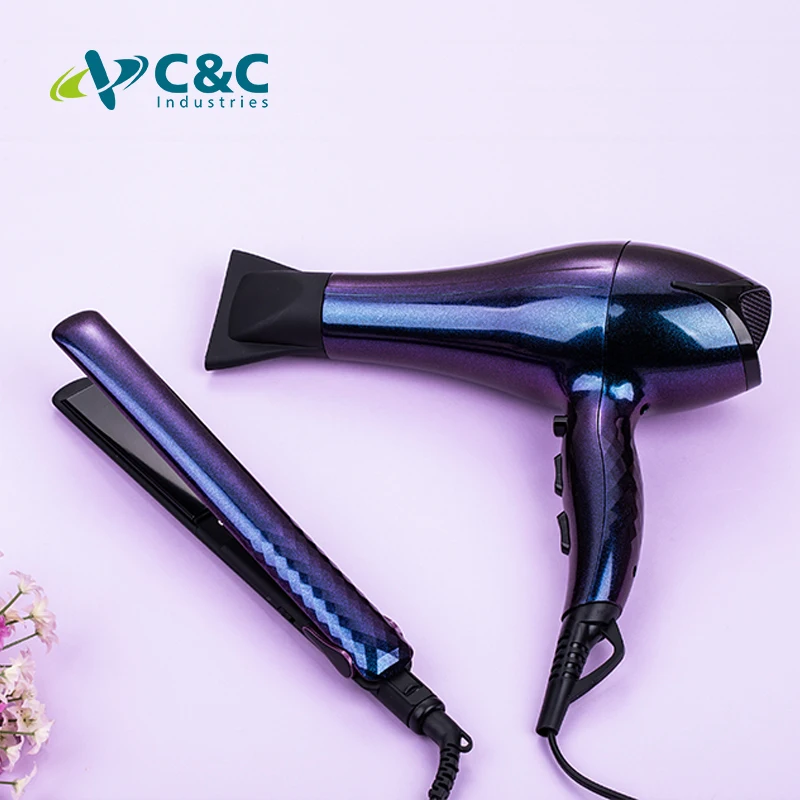 C&C Best Straightener Ceramic Coating Plate Flat Iron Hair Straightener Curler OEM Customize Private Label Packaging