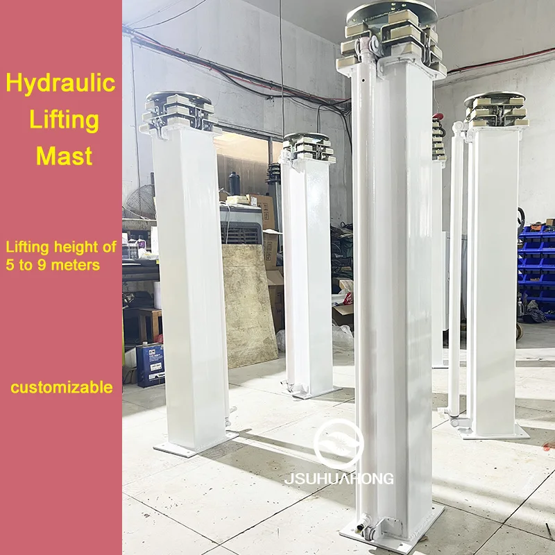 5M 6M 7M 8M 9M100Kg Max Payload Steel Telescopic Lifting Rod Mast Hydraulic Lifting Mast