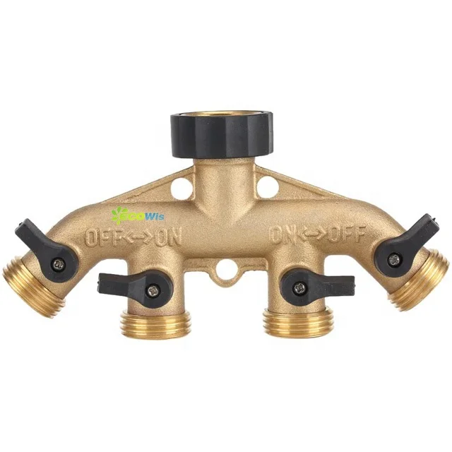 Factory Supply Multifunctional Factory Heavy Duty Water Hose Connect 4 Way Brass Connector for Sale
