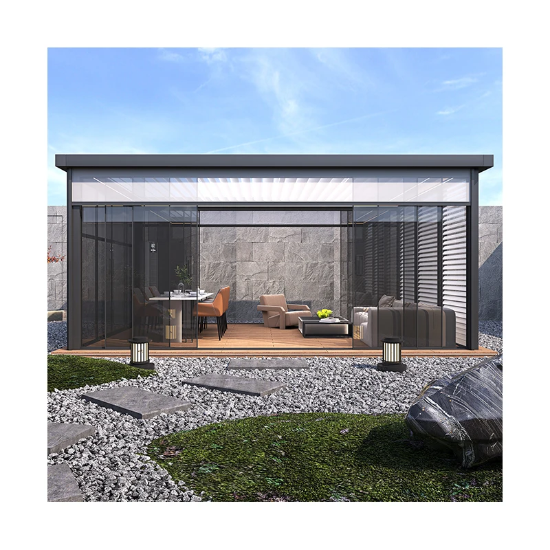 Outdoor Opening Louver Roof Motorized Modern Retractable Aluminium Wedding Pergola