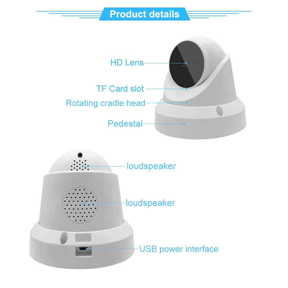 Verto V380 Wi-Fi Dome indoor Monitor 1080P  IP Home Smart Security Camera two-way audio online viewing video Camera