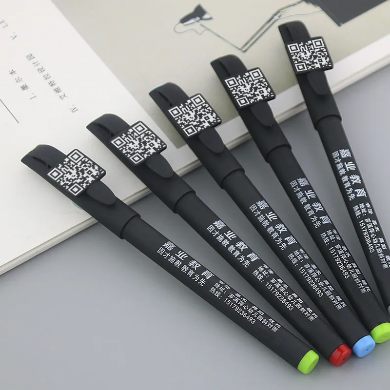 Cheap Price 0.5mm Blue Black Ink Custom Printing Logo Qr Code Signature Neutral Pen For Exhibition Business Conference