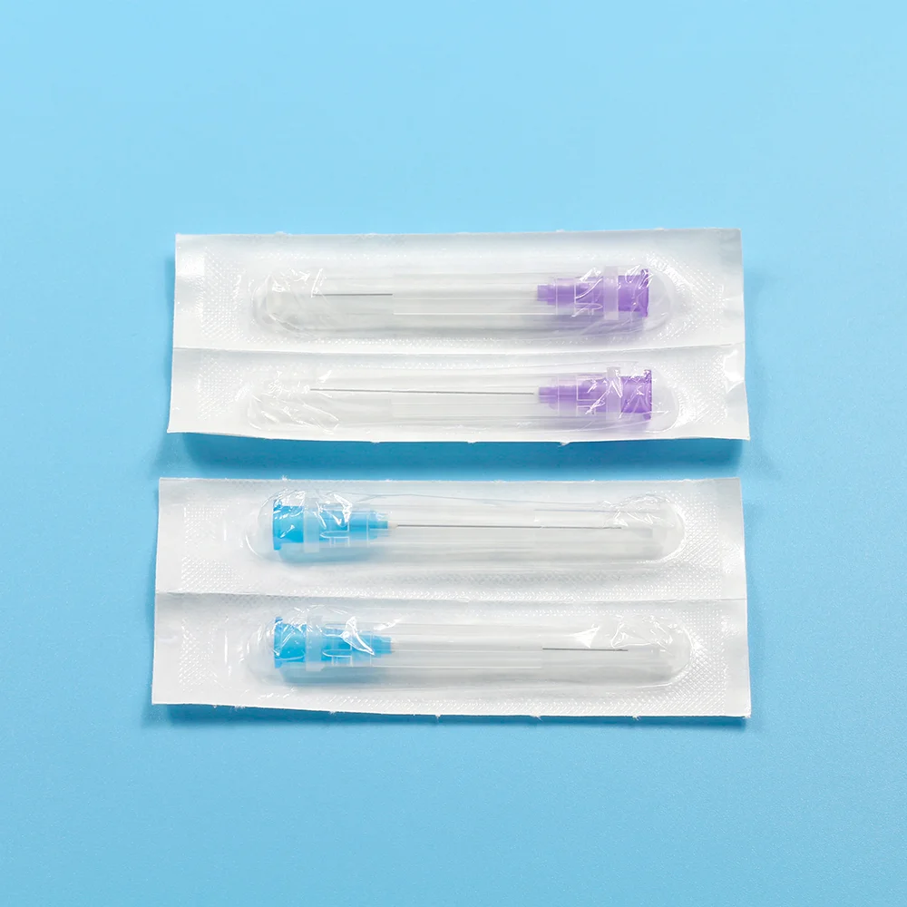 dental disposable sterilized side port double port notched irrigation needles