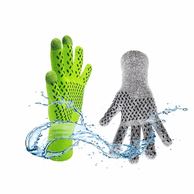 Good price winter waterproof gloves washable knitted waterproof fishing gloves yellow waterproof gloves winter warm for hunting