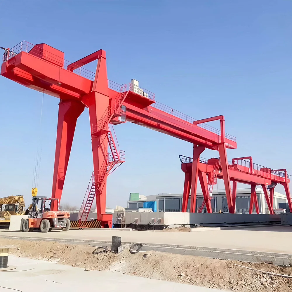 Double Girder Traveling Gantry Crane with Hoist for Outdoor Construction