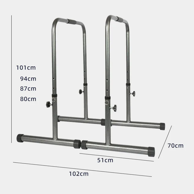 4-Gear Adjustment Parallel Bars Indoor Multi-Function Pull-Up Trainer Thickened Steel Pipe Dip Stands with 200KG Max Load