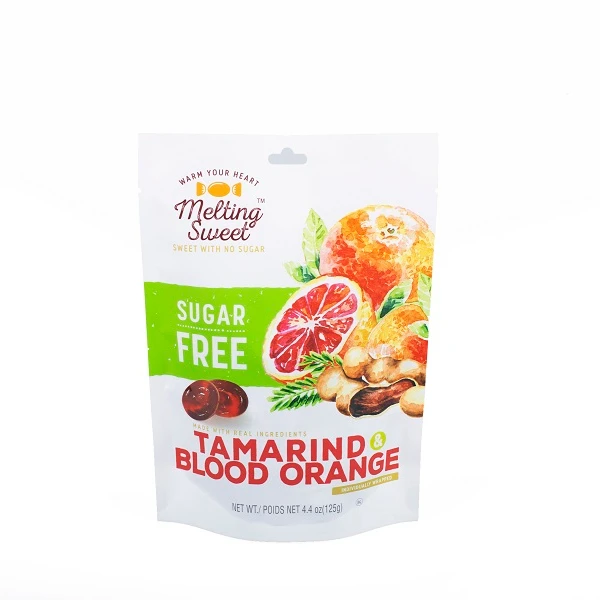High Quality Melting Sweet  125g Sugar Free Tamarind Blood Orange Hard Candy with Halal Kosher Certification