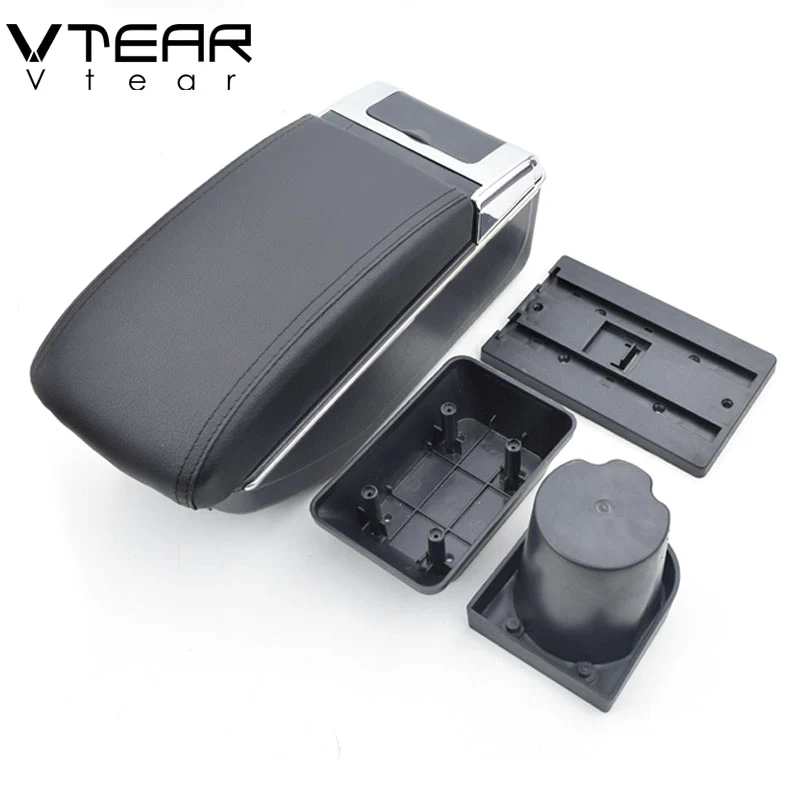 Vtear Armrest USB Charging Heighten Double Layer Storage Box Central Store Content Arm Rest Car Accessories for Chevrolet Spark