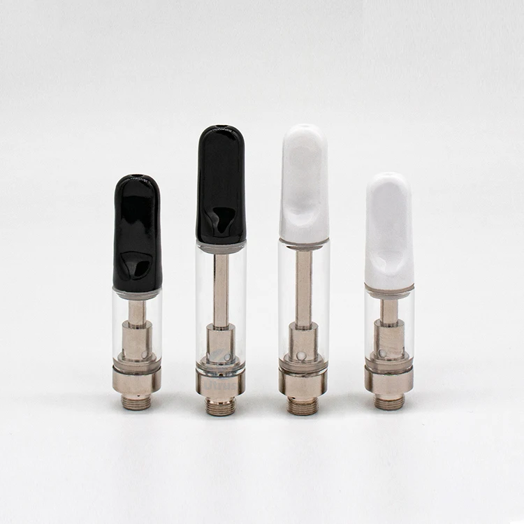 premium quality 510 thread 0.5/1ml cbd oil cartridge ceramic mouthpiece empty glass 0.5ml vape