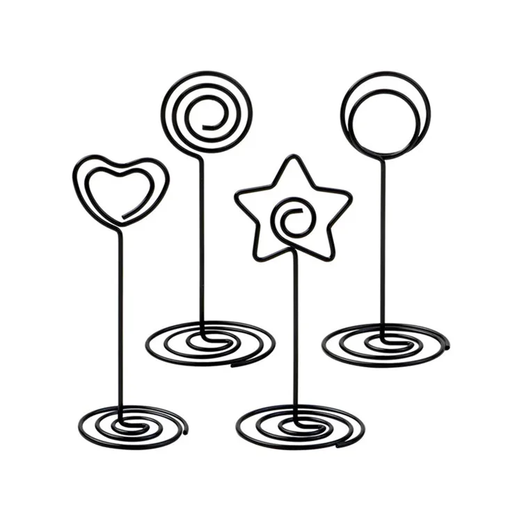 2022 New Product Custom Shaped Metal Material Paper Clip Photo Holder For Wedding