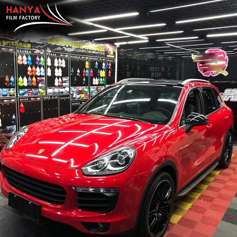 1.52x18M Air Bubble Free High Quality Glossy Rouge Auto Vinyl Decal Stickers Paper Car Wrap Films