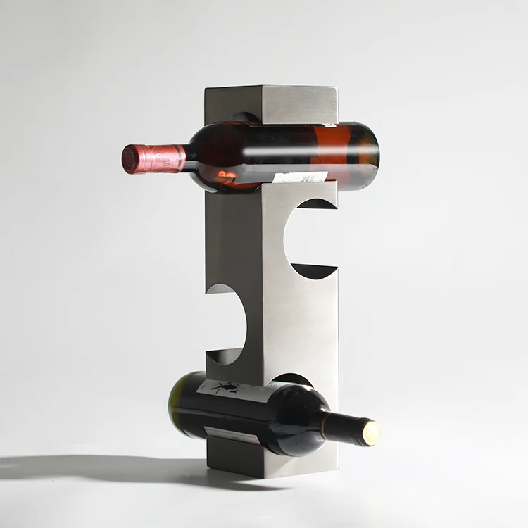 custom wholesale picnic table decorative silver stainless steel stand storage wine racks bottle holder