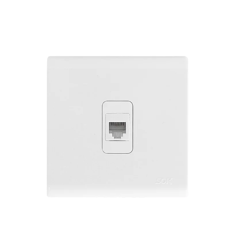 1 Gang RJ11 колбас TEL розетки с сенсорным экраном-белый ручное управление 10 лет 1000 шт. 20-35 дней FOB Шунде ПК + латунь W83/1TEL 250V