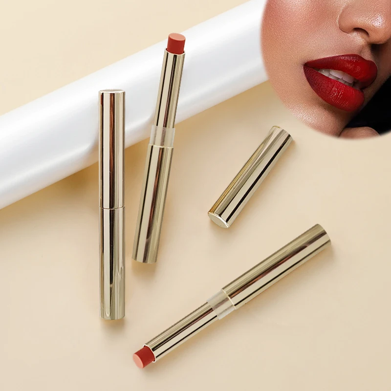 wholesale high quality private label customize vegan mini matte lipstick gold long lasting lipsticks