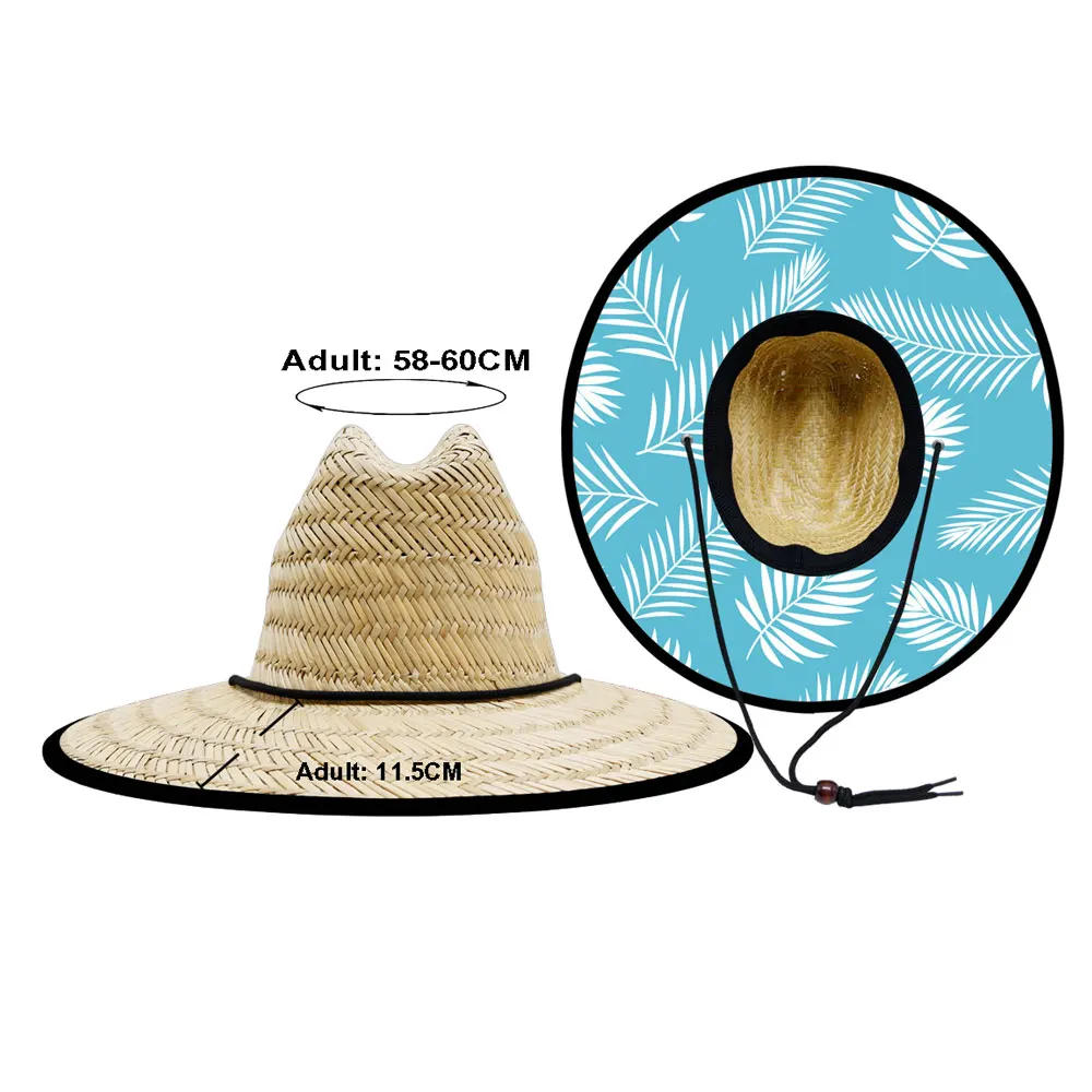 Wholesale Fish Lifeguard Hats America Island Beach Sombrero Hollow Mat Straw Cowboy Hats With Custom Logo