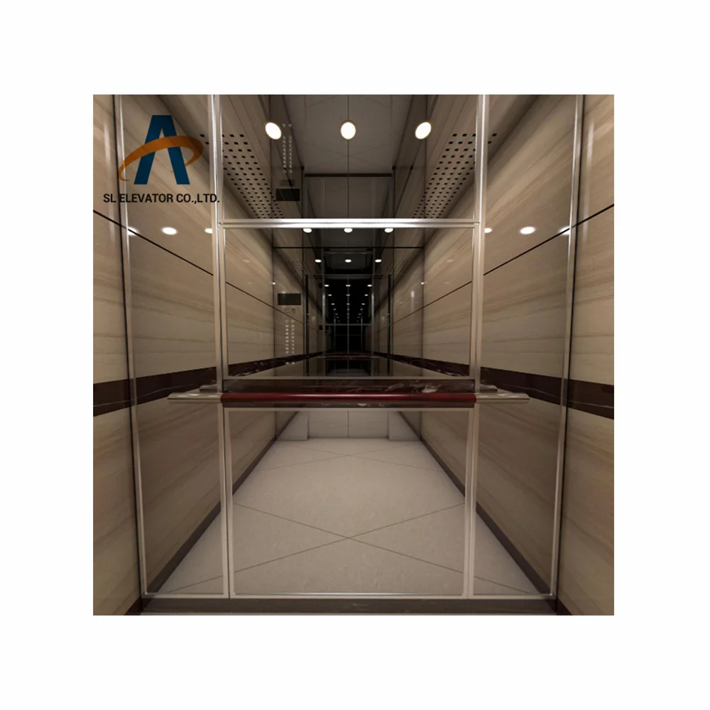 custom new passenger elevator with Marble an mirror stainless steel lift