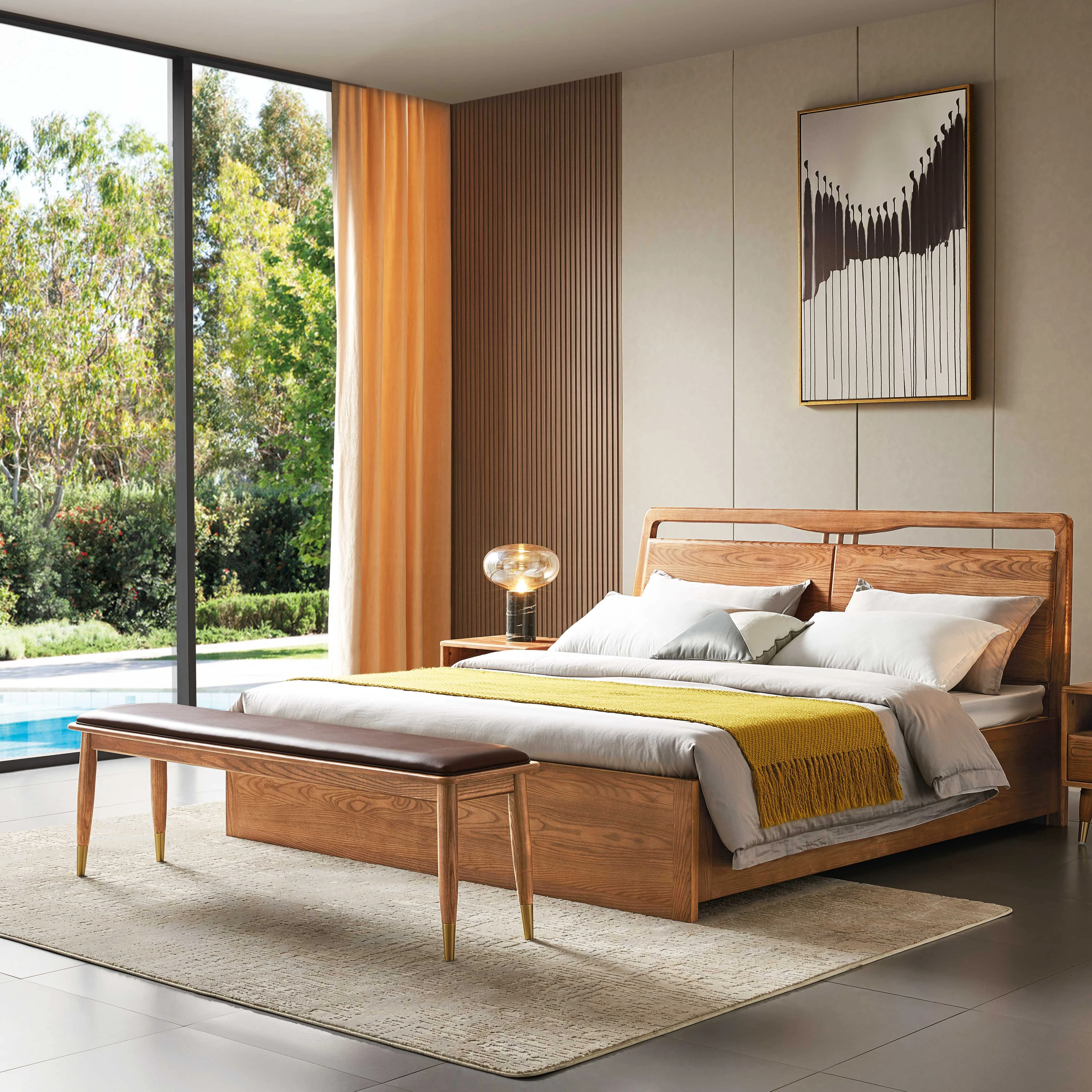 Low Prices Multifunctional Double King Size Bed Solid Wood Bed For Home Bedroom