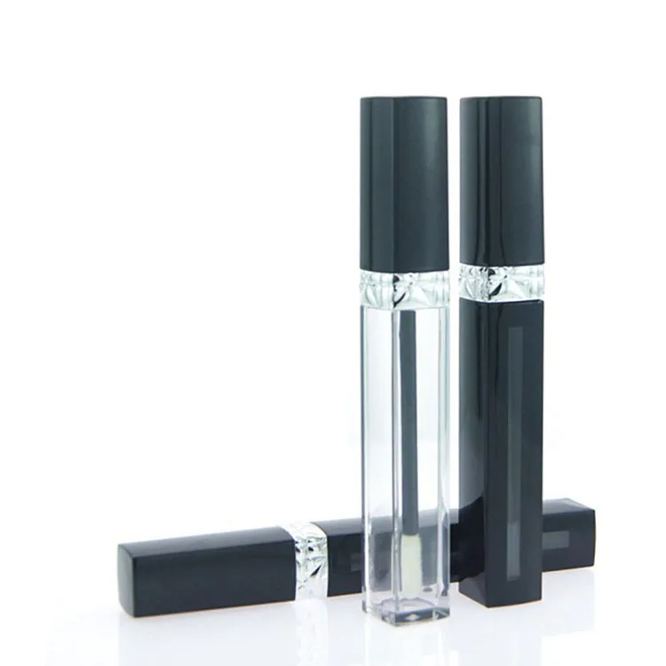 Factory hot sale black empty lipgloss tubes packaging design