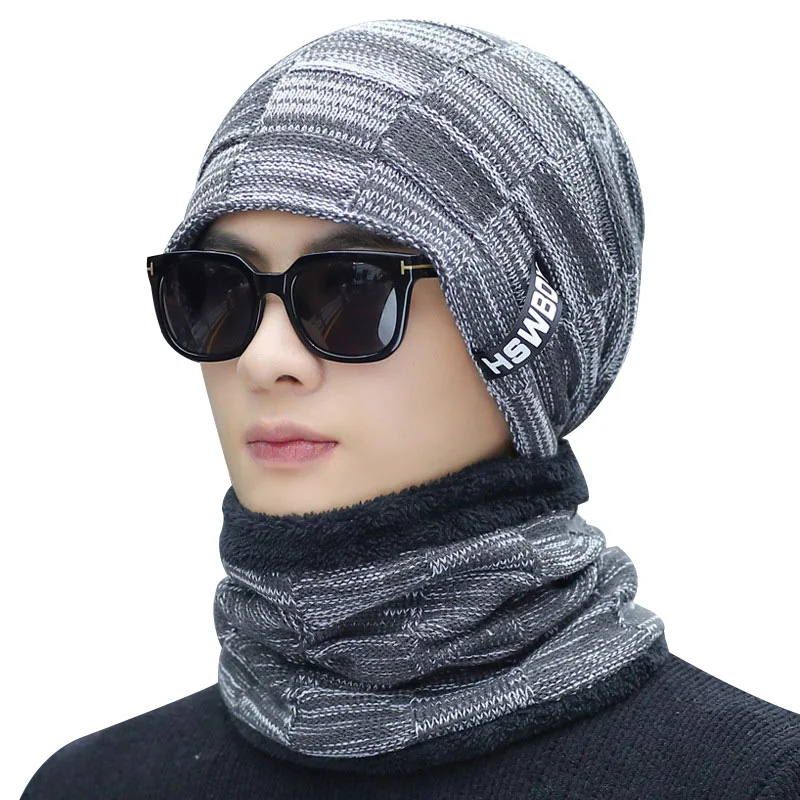 Высококачественная Шапка-бини шарф флисовые
