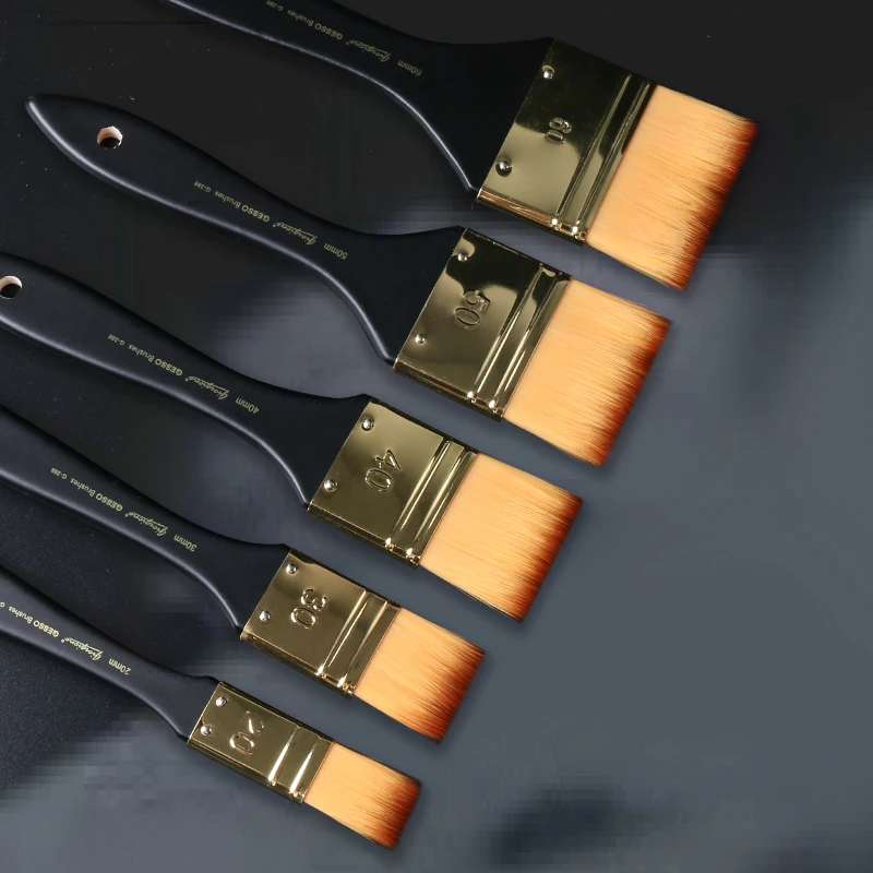 Giorgione Professional G-288 Multi Size Flat Shape Purdy Paint Brushes Artist Painting Brush With Wooden Handle