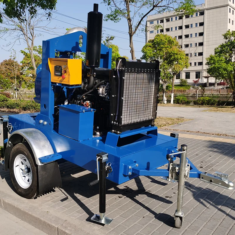 6 Inch Super T Series Self-priming Trash Water Pump with Trailer