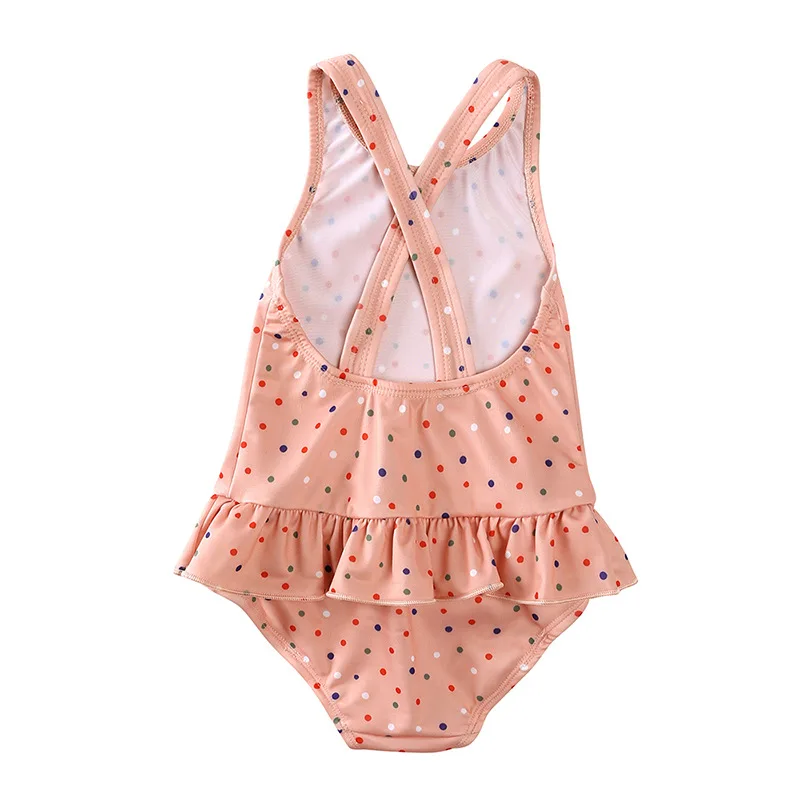 9M-10Y Skin-friendly one-piece with bathing cap Girls cute backless floral swimsuit baby cartoon Baby bikini swimsuit