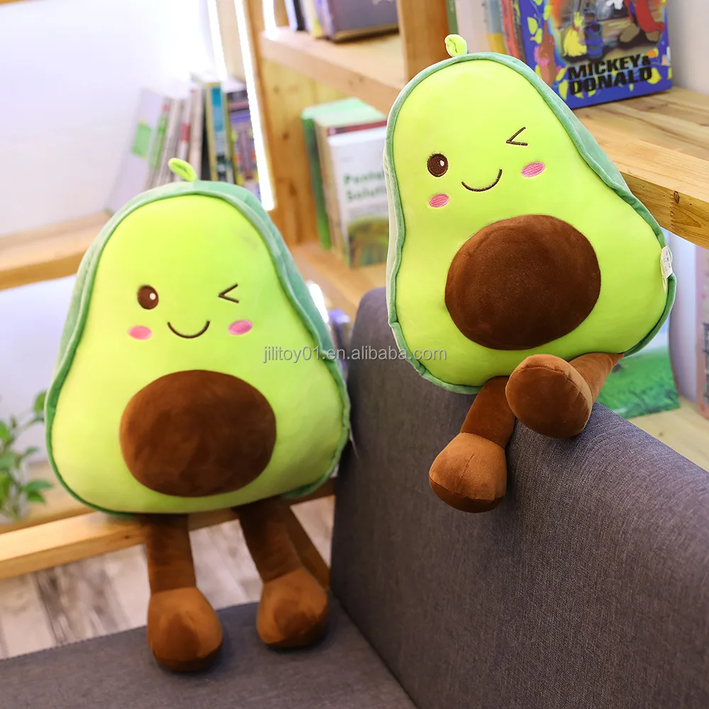 elastic soft plush animal pillow toy avocado plushie wholesale fruit plush toy avocado plush toys stuffed animal
