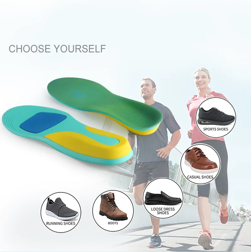 
EVA foam shock absorption sports insole with arch support flat foot orthopedic insole for Plantar Fasciitis 