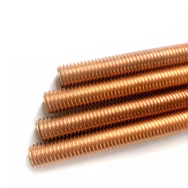 Full Thread Double Headed Purple Copper Threaded Screw/red Copper Copper Threaded Rod/T2 Purple Copper Threaded Rod M6M8M10M12