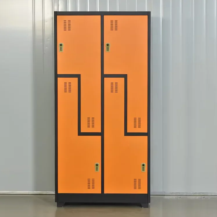 Modern Sports Fitness L Z shape wardrobe Steel Gym school locker cabinet 4 doors metal storage cabinet