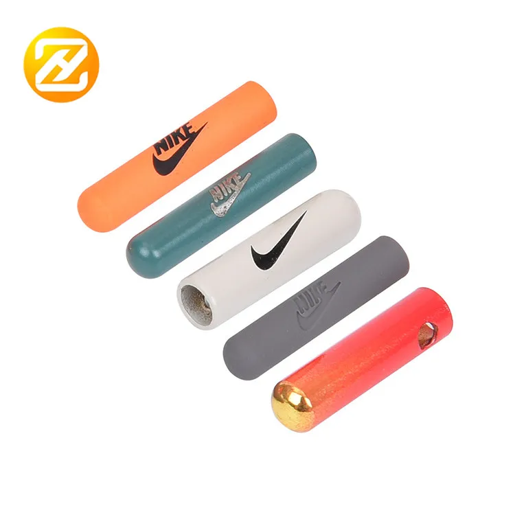 Fashion Screen printing Logo Metal Tips Custom Printed Shoelace Aglets Custom Hoodie String Aglet Metal Tips