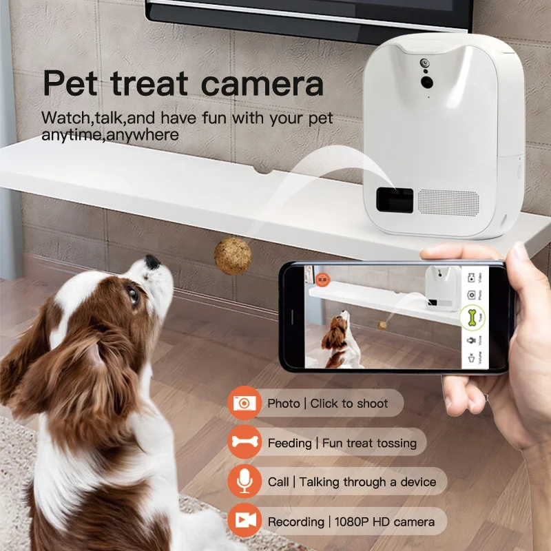 Professional automatic wifi pet camera dog treat dispenser dog toys with monitoring 360 view 1080p