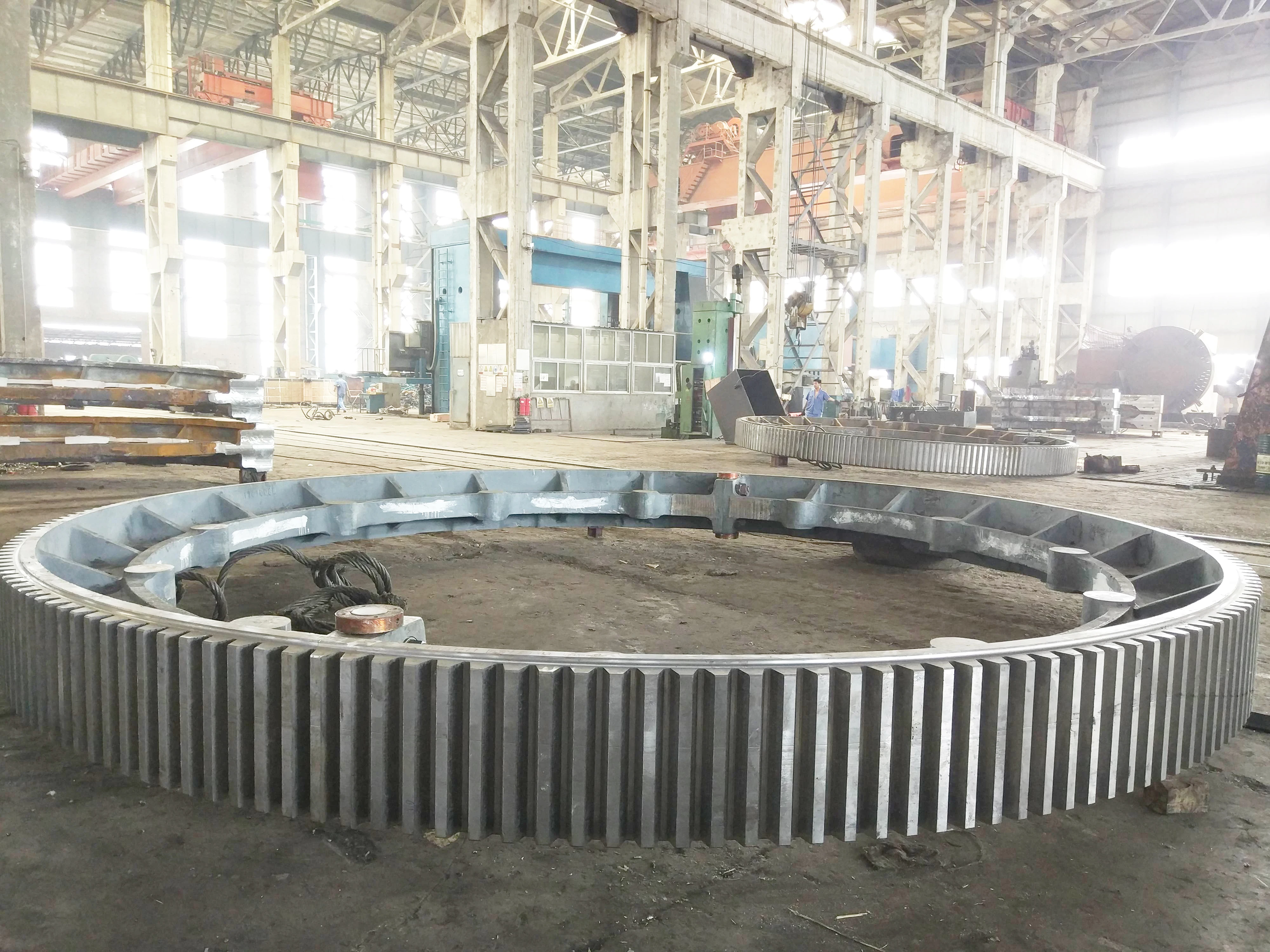 Фрезерная обработка с ЧПУ, вращающаяся печь из легированной стали, двойная спиральная цилиндрическая обработка под заказ, используемая в цементной мельнице, распродажа, шестереное кольцо