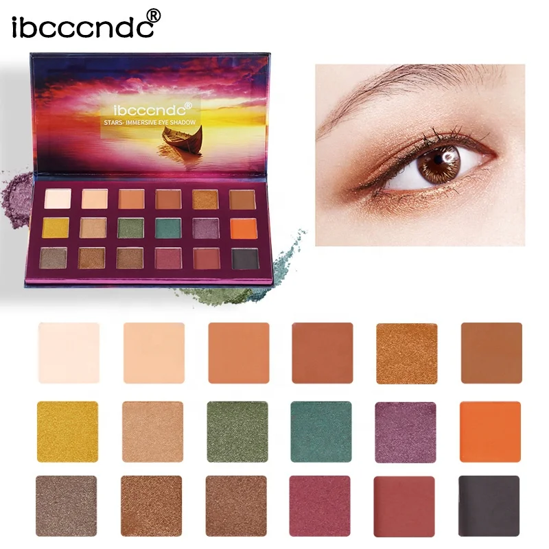 Makeup eye shadow 18-color eyeshadow palette ,private label with low MOQ, low price