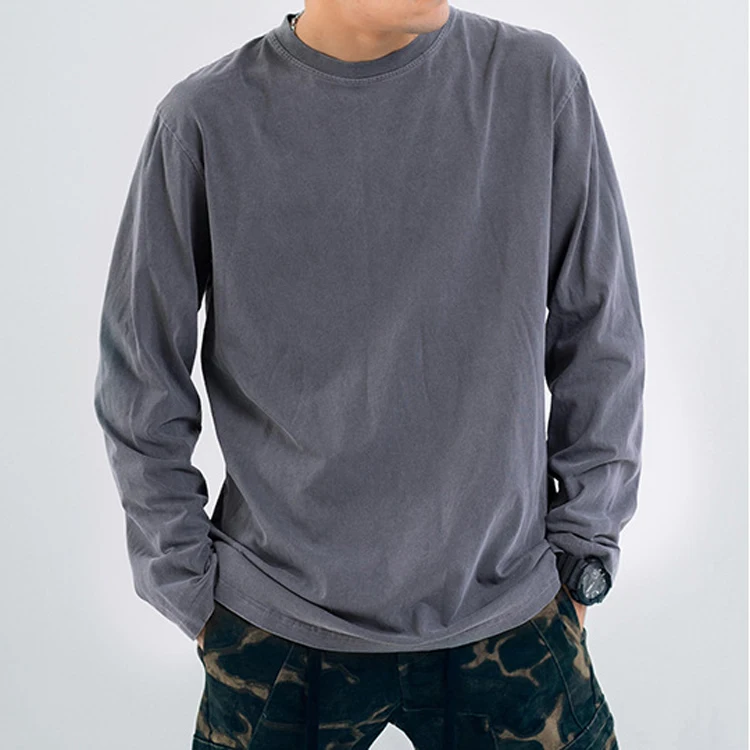 Vintage t shirts Men Long Sleeve Vintage Tshirt Custom Faded Looks Blank Vintage tee