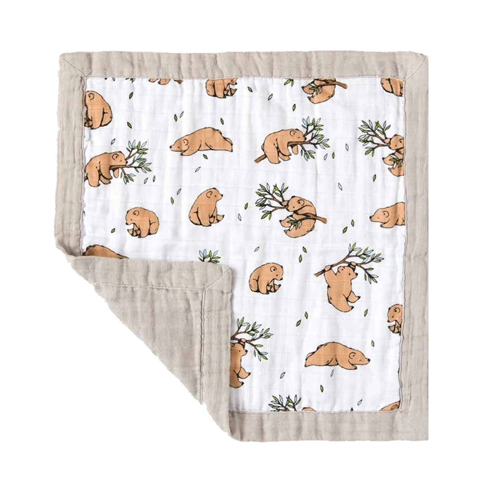 
High quality Baby 100% Organic cotton muslin comforter security blanket 