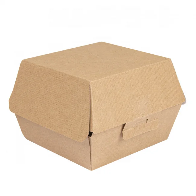 Factory Hot Sale Free Sample Custom Logo Print Disposable Food Grade Hamburger Packaging Paper Burger Box